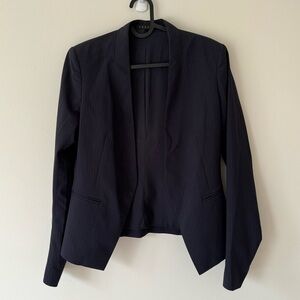 Theory Navy blue virgin wool blazer with pinstripe pattern